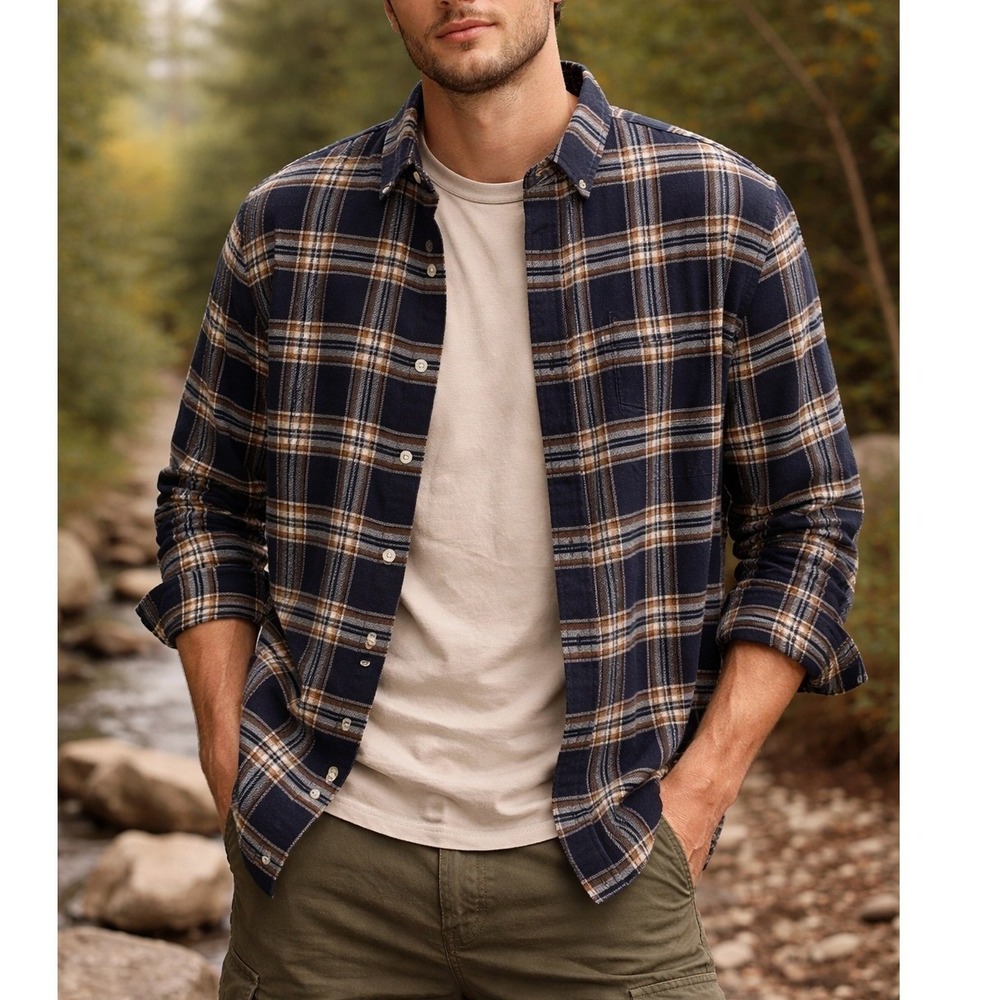 RedHead Brand Co. Plaid Flannel Shirt Granola Workwear‎ Outdoors Cotton Men's LT